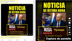 Capturas de pantalla de desinformación en X y TikTok.