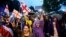Demonstrators rally to protest a bill on "foreign agents" in Tbilisi, Georgia, May 11, 2024. 