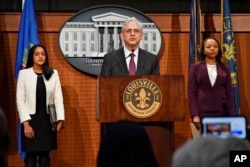 Jaksa Agung AS Merrick Garland memberikan keterangan pers terkait kasus Breonna Taylor di gedung Louisville Metro Hall di kota Louisville, Kentucky, Rabu 8 Maret 2023.