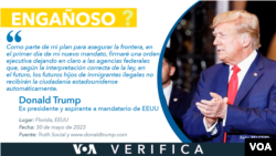 El expresidente de EEUU, Donald Trump, asegura que con una orden ejecutiva se eliminaría la ciudadanía por nacimiento pero esto es engañoso.