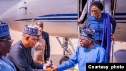 Lokacin da Tinubu ya sauka a Abuja (Hoto: Facebook/Kashim Shettima)