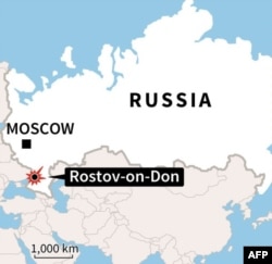 Map of Russia locating Rostov-on-Don.