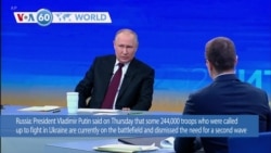 VOA60 World - Putin: Some 244,000 Russian troops on the battlefield against Ukraine