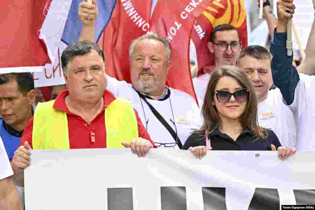 Протест на обединетите синдикати за поголеми работнички права, под мотото „Ние работниците“. Скопје, 1ви Мај, 2024 