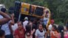 Un autobús con 70 personas se volcó en una carretera en Nicaragua. (FOTO: @Canal4Ni)