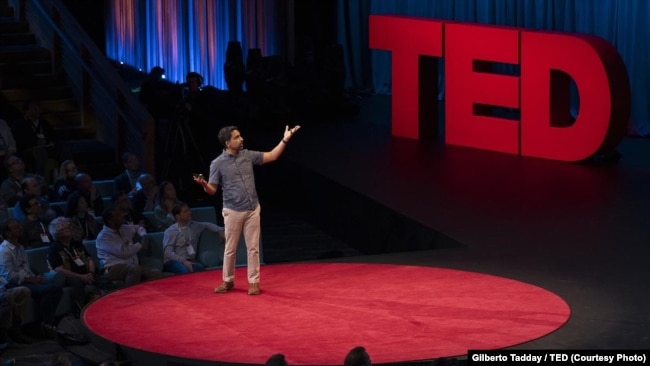 Sal Khan speaks at TED2023: Possibility in Vancouver, BC, Canada.