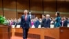 General To Lam walks to the podium to swear in as the Vietnamese president at the National Assembly in Hanoi, Vietnam, May 22, 2024. 