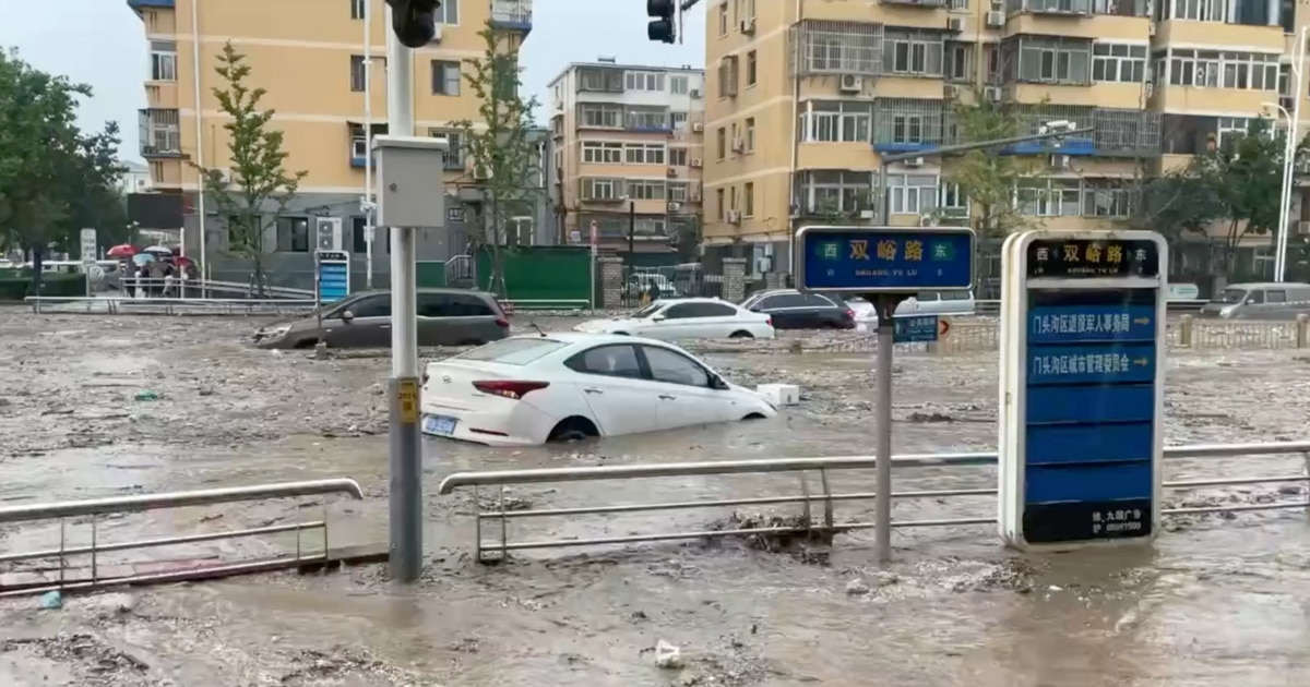 Typhoon Remnants Leave Beijing Neighborhoods Underwater