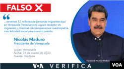 El presidente de Venezuela, Nicolás Maduro, brindó información no comprobada sobre el número de migrantes que viven en su país. 