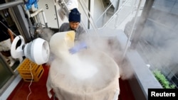 Yoshimi Terasawa, kepala produsen sake Tokyo Port Brewing, tengah mengukus nasi sebagai bagian dari proses pembuatan sake di tempat pembuatan sake di Tokyo, Jepang, pada 9 Juli 2024. (Foto: Reuters/Kim Kyung-Hoon)