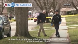 VOA60 America - Four killed, five injured in Illinois stabbing spree