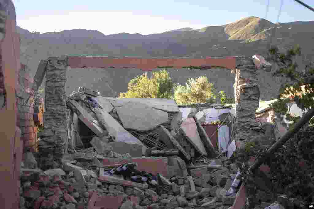 A view of a home that was damaged by the earthquake, in Ijjoukak village, near Marrakech, Morocco, Sept. 9, 2023. 