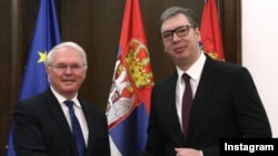 Ambasador SAD Kristofer Hil na sastanku sa predsednikom Srbije Aleksandrom Vučićem