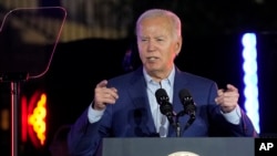 President Joe Biden speaks during a concert held to celebrate Juneteenth on the South Lawn of the White House in Washington, June 10, 2024. In 2021, Biden signed the bill creating the holiday.