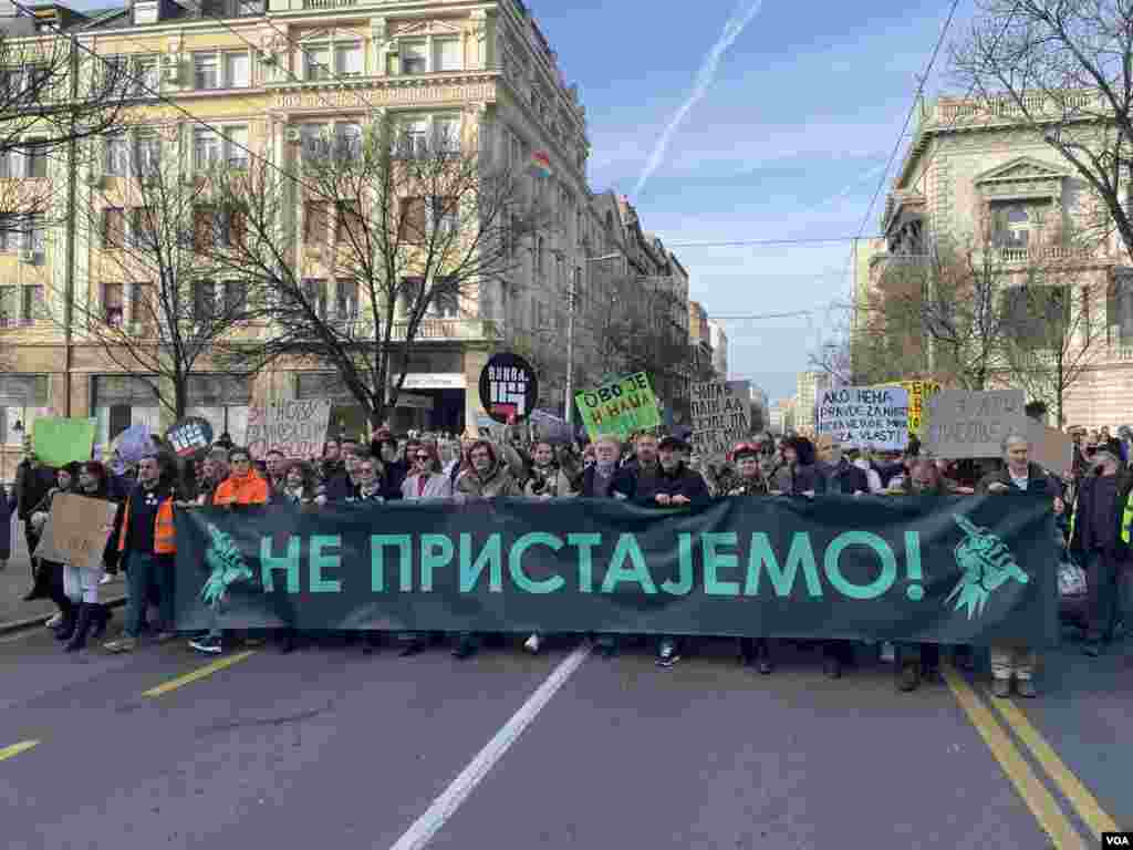 Organizator skupa bila je građanska inicijativa ProGlas, a održan je pod geslom &quot;Ne pristajemo&quot; (Foto: Glas Amerike/Stefan Miljuš)