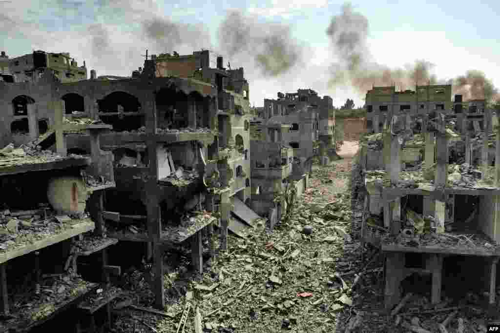 This aerial image shows buildings destroyed by Israeli airstrikes in the Jabalia camp for Palestinian refugees in Gaza City, Oct. 11, 2023.&nbsp;&nbsp;Israel declared war on Hamas on Oct. 8 following a shock land, air and sea assault by the Gaza-based Islamists. The death toll from the shock cross-border assault by Hamas militants rose to 1,200, making it the deadliest attack in the country&#39;s 75-year history.