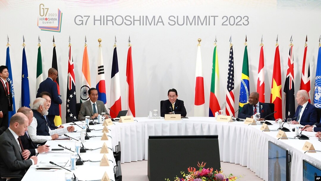 日本首相岸田文雄在日本廣島主持七國集團峰會。 （2023年5月20日）