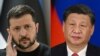 FILE - This combination of pictures created April 26, 2023, shows Ukrainian President Volodymyr Zelensky and China's President Xi Jinping.