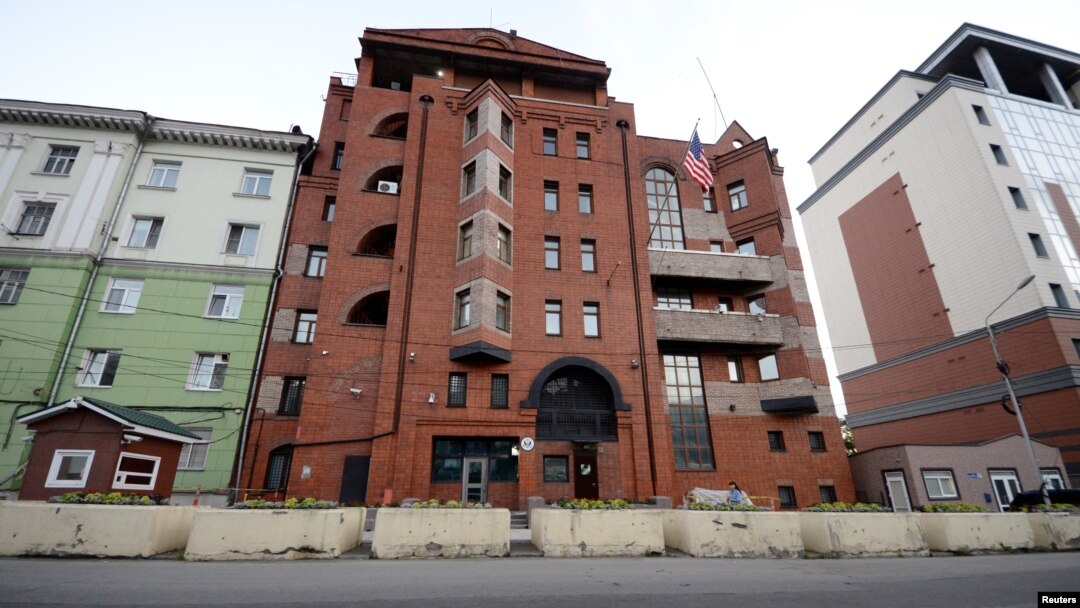 FILE - The now-closed U.S. consulate is seen in the far eastern city of Vladivostok, Russia, July 31, 2017.