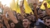 Supporters of Hamas and Hezbollah shout during a protest condemning the killing of Hamas leader Ismail Haniyeh and Hezbollah top commander Fuad Shukr, in Sidon, Lebanon, Aug. 2, 2024.