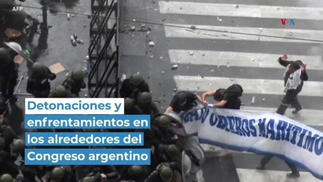Altercados en los alrededores del Congreso argentino 