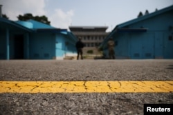 한국 측에서 바라보는 판문점의 모습.