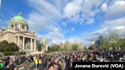 Protest "Srbija protiv nasilja" u Beogradu. (Foto: VOA/Jovana Đurović)