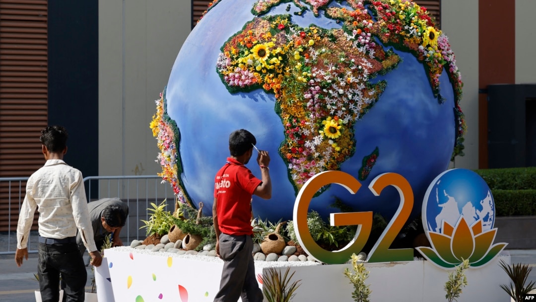 အိန္ဒိယနိုင်ငံ နယူးဒေလီမြို့တော်က G20 အစည်းအဝေးအတွက် ပြင်ဆင်ထားပုံ (စက်တင်ဘာ ၈၊ ၂၀၂၃)