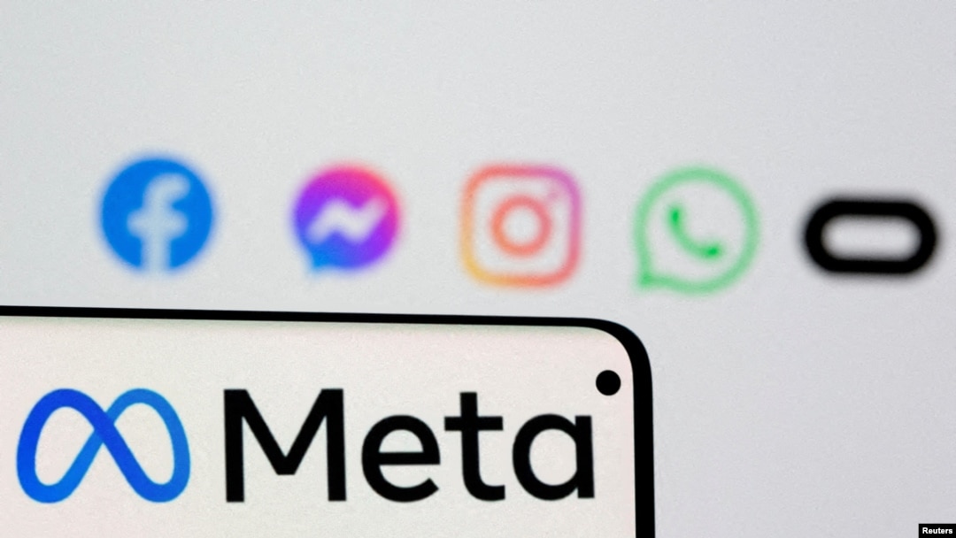 Logo dari perusahaan teknologi Meta dalam foto ilustrasi yang yang diambil pada 28 Oktober 2021. (Foto: Reuters/Dado Ruvic)