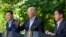 FILE - From left, South Korean President Yoon Suk Yeol, U.S. President Joe Biden and Japanese Prime Minister Fumio Kishida speak to reporters Aug. 18, 2023, at Camp David in Maryland. The three countries held their first trilateral Indo-Pacific Dialogue last week in Washington.