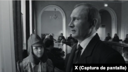 Una captura de pantalla de un avance de la próxima película Putin que fue publicada en X por el director de cine Patryk Vega.