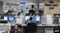 FILE - The Washington Post newsroom is seen on Jan. 28, 2016 in Washington, D.C.