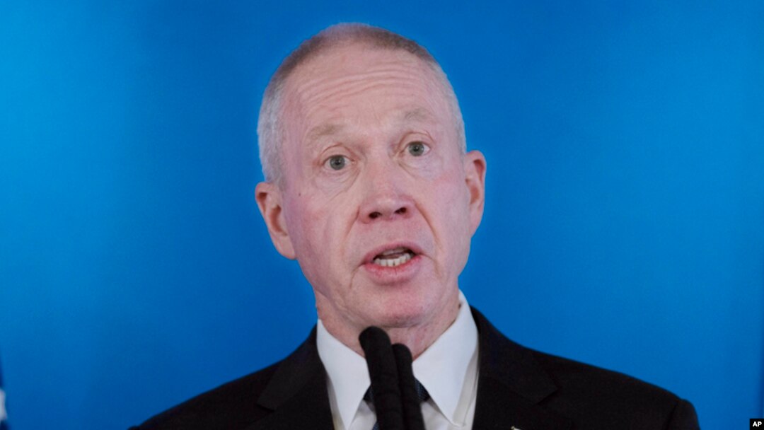 FILE - Israeli Defense Minister Yoav Gallant speaks at Ben Gurion International Airport, March 9, 2023, in Lod, Israel. He visited Azerbaijan July 13, 2023, where he sought to bolster ties between countries that are both foes of Iran.