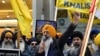 FILE - Demonstrators protest outside India's consulate, a week after Canada's Prime Minister Justin Trudeau raised the prospect of New Delhi's involvement in the murder of Sikh separatist leader Hardeep Singh Nijjar, in Vancouver, British Columbia, Canada Sept. 25, 2023. 