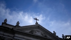 FILE - A Roman Catholic church in Lisbon, Friday, Feb. 10, 2023. A committee that has been examining historic child sex abuse in Portuguese Catholic Church says on Feb. 13 that 512 alleged victims have come forward. 
