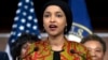 FILE - Rep. Ilhan Omar, a Democrat representing Minnesota, speaks during a news conference on Capitol Hill in Washington, May 24, 2023.