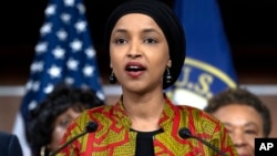 FILE - Rep. Ilhan Omar, a Democrat representing Minnesota, speaks during a news conference on Capitol Hill in Washington, May 24, 2023.