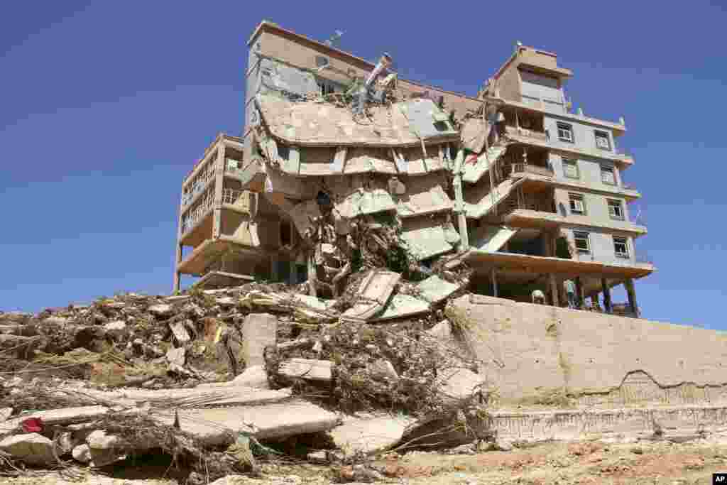 Damage from massive flooding is seen in Derna, Libya, Sept.13, 2023.