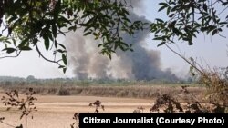 မီးရှို့ခံထားရတဲ့ စစ်ကိုင်းတိုင်း ကသာမြို့နယ်ထဲက ကျေးရွာများ (ဖေဖော်ဝါရီ၊ ၂၀၂၃) (ဓါတ်ပုံ - Citizen Journalist)