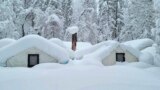 In this photo provided by the National Park Service, tents at Curry Village are covered with snow in Yosemite National Park, Calif., Feb. 28, 2023. 