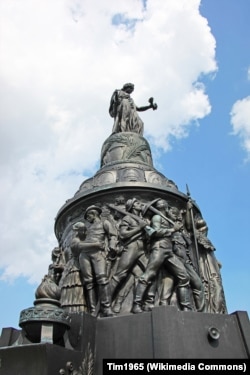 The Confederate Memorial at Arlington National Cemetery in Arlington, Virginia, will be removed soon. The statue features a bronze woman standing on a 32-foot pedestal, and was designed to represent the American South.