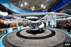 The Volocopter air taxi 'Volocity' seen at the International Paris Air Show at Le Bourget Airport, June 19, 2023.