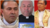 De izquierda a derecha los sacerdotes: Leonardo Guevara Gutiérrez, Pastor Eugenio Rodríguez Benavides y Jaime Montesino. El último fue detenido mientras los otros dos están siendo investigados. Cortesía. 