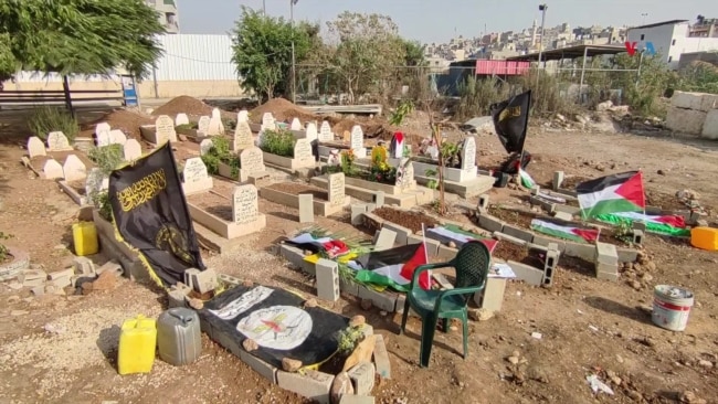 El cementerio del campo de refugiados palestinos de Nur Shams