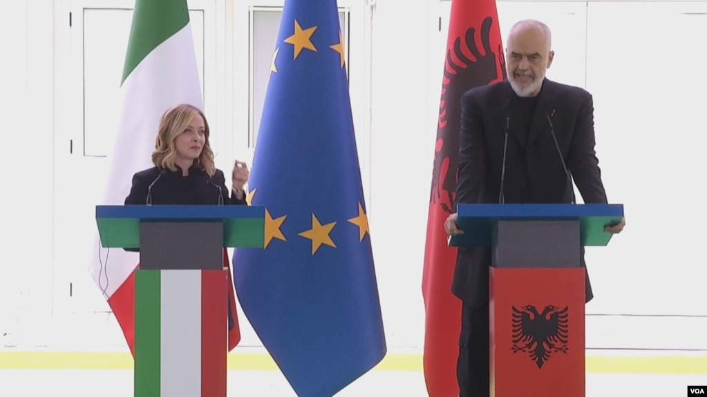 Kryeministri Edi Rama dhe homologia italiane Giorgia Meloni