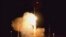 In this photo taken from video released by Roscosmos space corporation, the Soyuz-2.1 rocket booster with Soyuz MS-24 space ship carrying a new crew to the International Space Station blasts off in Baikonur cosmodrome, Kazakhstan, Sept. 15, 2023.