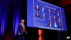 El expresidente de EEUU Donald Trump asiste a un acto del Partido Republicano en Des Moines, Iowa, el 28 de julio de 2023.