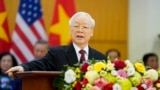 Ông Nguyễn Phú Trọng đọc diễn từ nhân dịp TT Joe Biden đến Hà Nội ngày 10 tháng Chín, 2023.