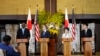 US Defense Secretary Lloyd Austin, with Secretary of State Antony Blinken, speaks during a joint news conference with their counterparts, Japanese Foreign Minister Yoko Kamikawa and Defense Minister Minoru Kihara, in Tokyo, July 28, 2024. 