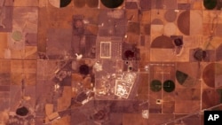 This satellite image from Planet Labs PBC shows the Pantex nuclear facility near Amarillo, Texas, Feb. 24, 2024. (Planet Labs PBC via AP)